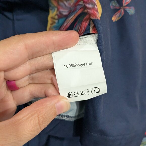 Unbranded Flower Print Top and Pants Set Navy Blue Size 4XL - Picture 5 of 7